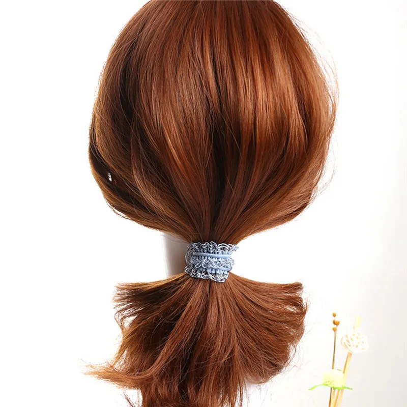 10 шт. элегантные женские веревочки для волос двойной кружевной ободок резинка