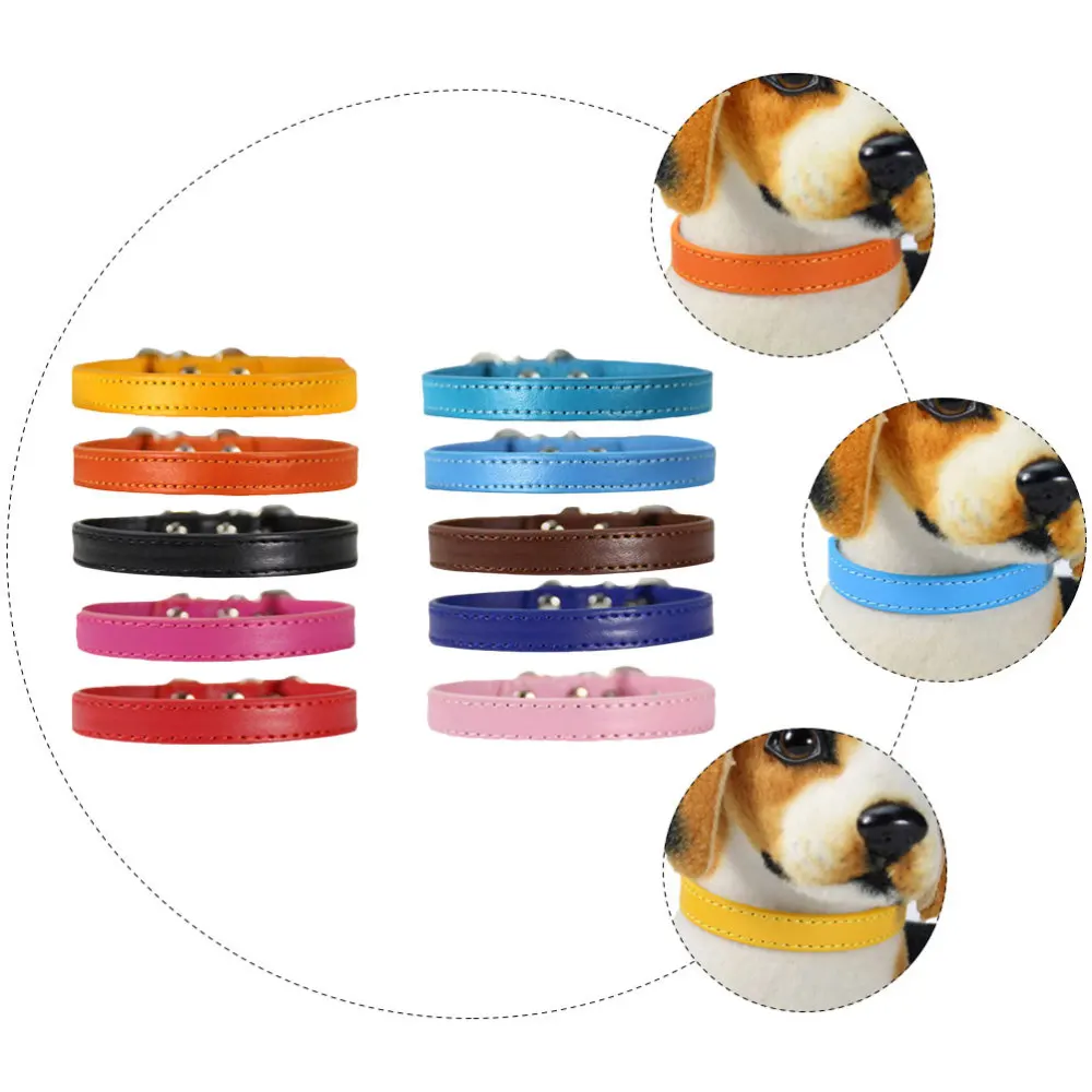 

10Pcs Chic Newborn Puppy Collar Identity Verification Pet Collar Random Color