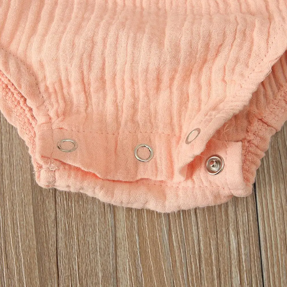 

Baby Girls Sling Solid Bodysuit + Headband Baby Clothing