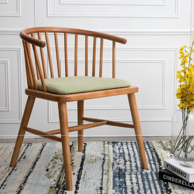 Стул для стола Северный стул деревянное заднее сиденье седло журнальное Кресло