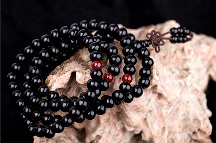 Горячая буддийские бусы из сандалового дерева Будда 6 мм 108 молитва шарик мала