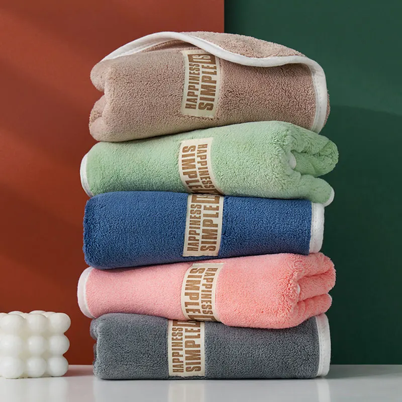 

Breathable Absorbent Thicken Gifts Colorfast Coral Velvet Towel Comfortable Jacquard Absorbent Home Washcloth Washrag Face Towel