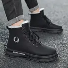 Мужские ботинки со шнуровкой, Зимние Повседневные Утепленные ботинки из хлопка и вельвета, с высоким берцем, Короткие Плюшевые ботинки, 2021