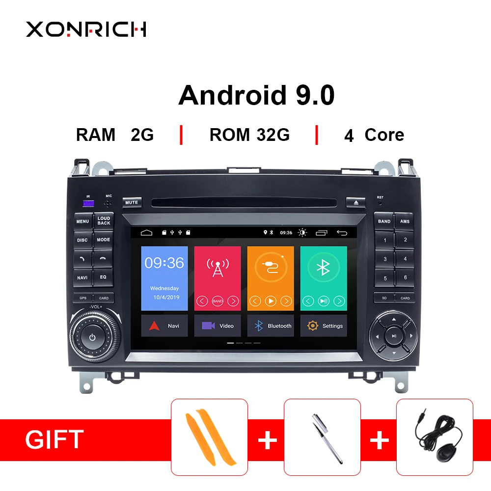 2din Android 9 автомобильное радио DVD мультимедиа для Mercedes Benz Sprinter W906 B200 BClass W169 W245Viano