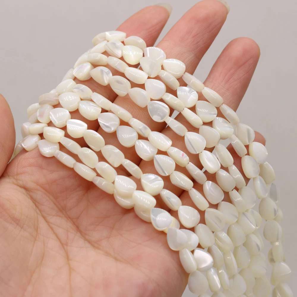 

Best-selling Natural Shell White Straight Hole Round Drop Shaped Beaded Handicrafts DIY Necklace Bracelet Gift Making Wholesale