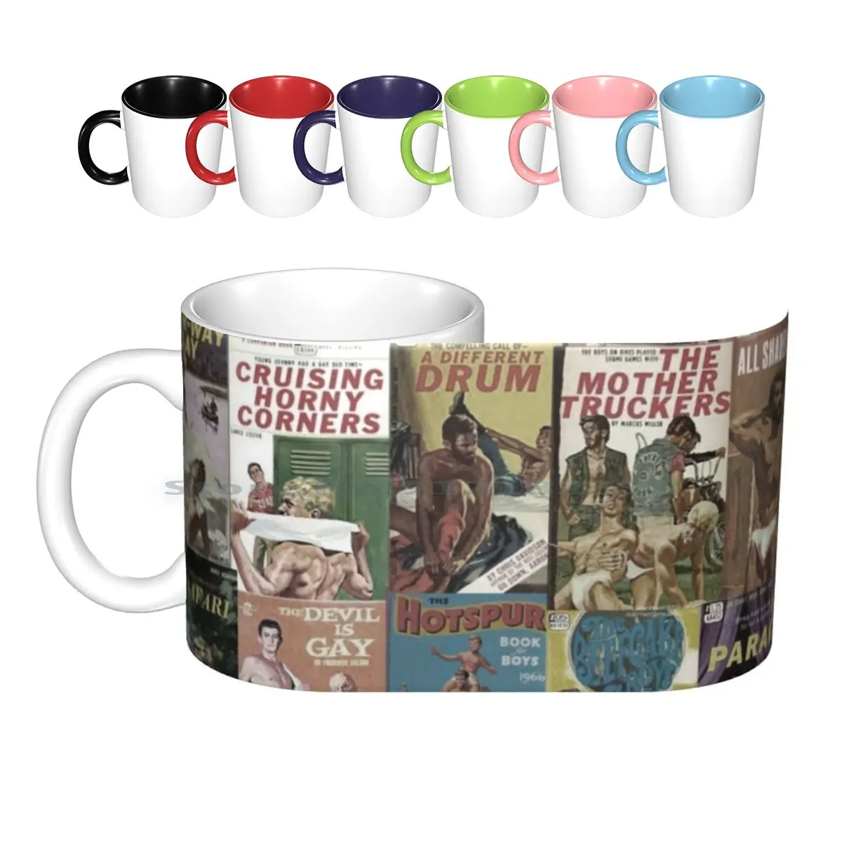 

Винтажные книжки #2 для геев, керамические кружки, кофейные чашки, Кружка для молока и чая, винтажные гей-книги в винтажном стиле, эротические...