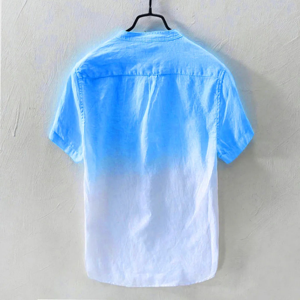 Мужская рубашка Лето 2020 новые мужские дышащие топы с коротким рукавом Висячие