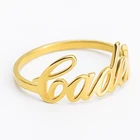 Штабелируемое кольцо с именем для женщин, золотое, серебряное, из нержавеющей стали