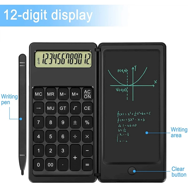 

Calculators,Standard Function Desktop Calculator,with 12 Digit Large LCD Display and 6 Inch Office Writing Tablet