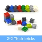 2*2 толстые кирпичи в горошек, 100 шт., разные цвета, образовательный креативный сделай сам, набор строительных блоков россыпью, 3003 2x2 точки, классические детали