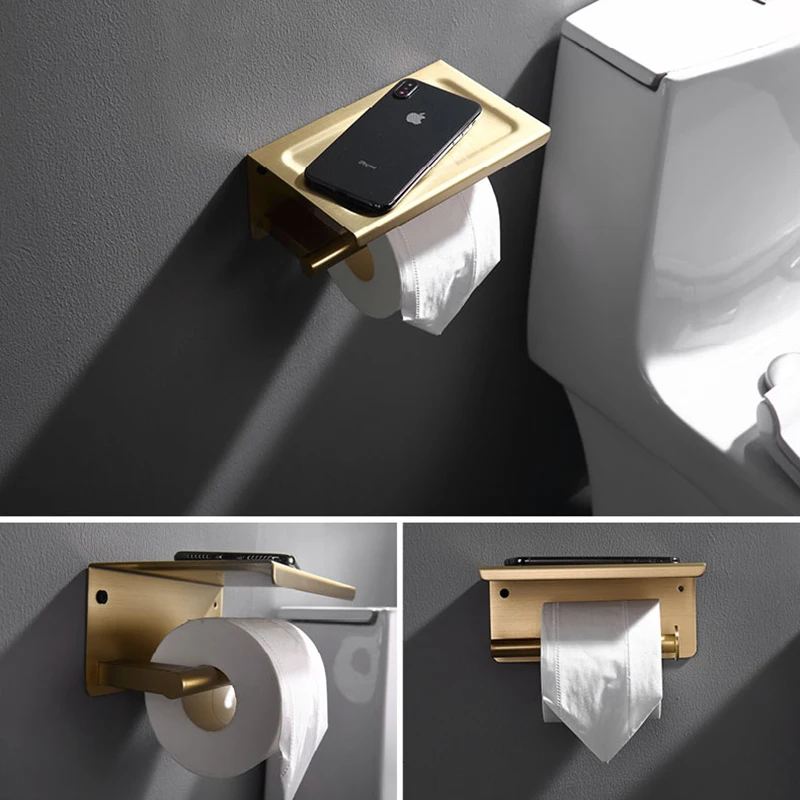 Матовый золотой набор оборудования для ванной комнаты настенный держатель