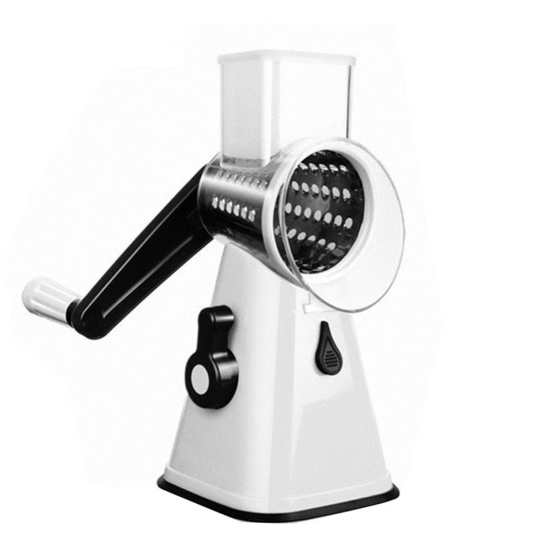 

3 in 1 Vegetable Mandoline Slicer Swift Rotary Drum Grater Nut Shredder Veggie Cutter Peeler Spiralizer Cheese Chopper New