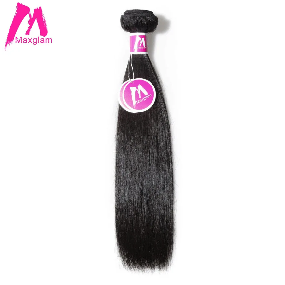 Maxglam человеческие волосы пучки прямые малайзийские плетение расширение remy