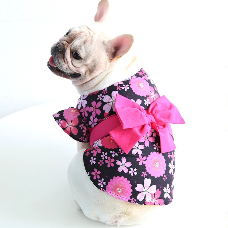 

French Bulldog Clothes Japanese Kimono Pet Clothing Schnauzer Bichon Pug Welsh Corgi Poodle Bulldog Costume Shirt Dog Apparel