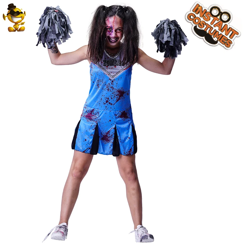 Bloody Cheerleader Costumes Halloween Scary Students Purim Party Role Play Costume Dress |