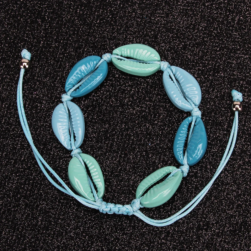 Лидер продаж модный Радужный Браслет из морских ракушек богемный плетеный