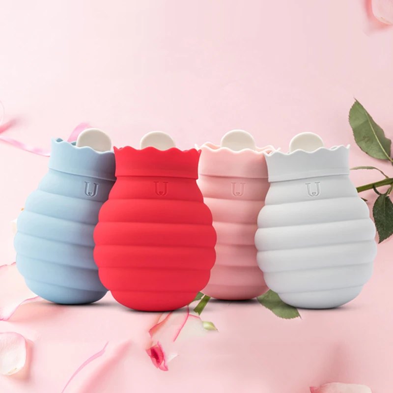 

Silicone Hot Water Bottle Warm Belly Baby Explosion-proof Water Injection Warm Water Bag Female Hand Warmer Cute Warm Baby