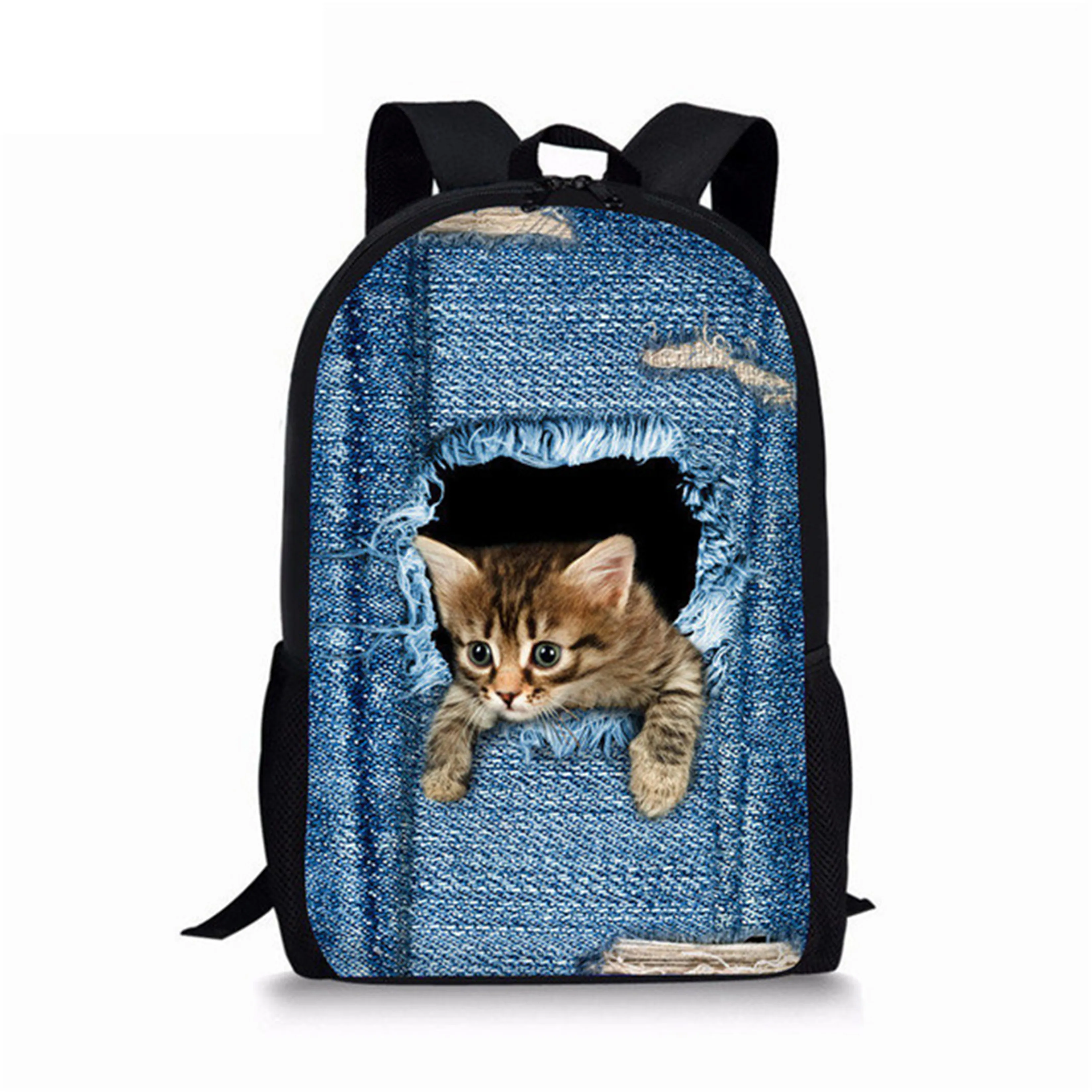 HaoYun Fashion Children's School Backpack Little Animal Pattern Toddlers School Bags Kawaii Cats Design Teenagers Travel Bags