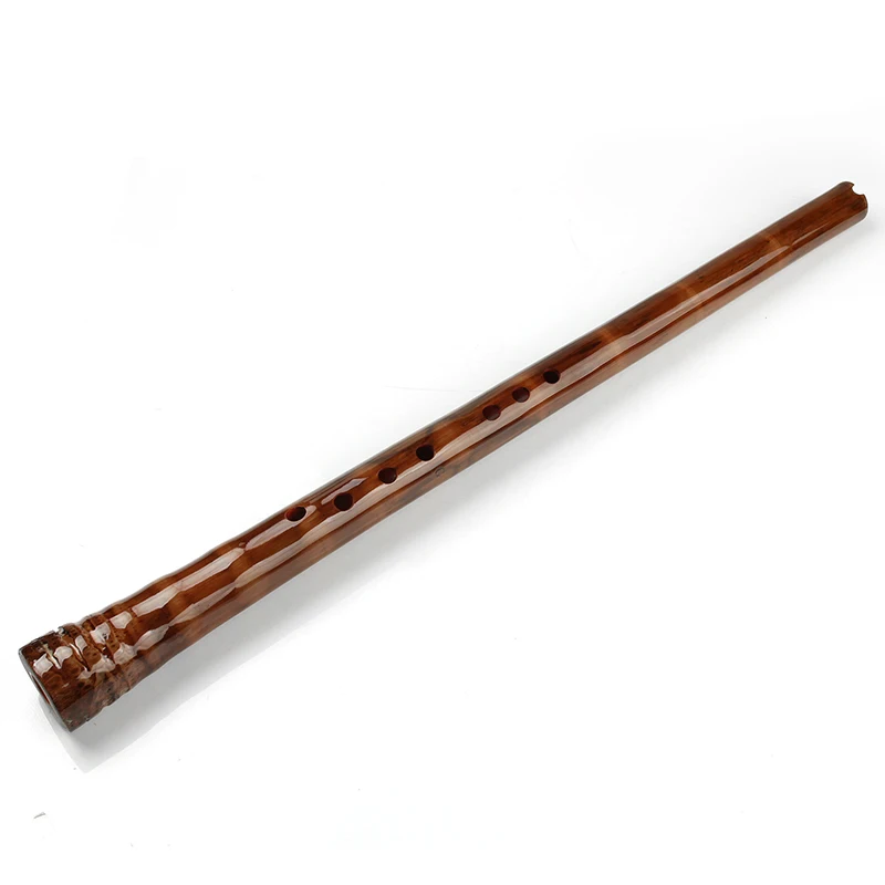 Flauta de Bambu Chave Buracos Profissional Marrom Brilhante Vertical Tradicional Chinês Artesanal Woodwind Instrumentos Musicais Nanxiao gf 8