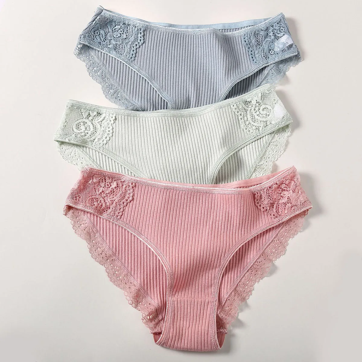 

3Pcs/lot Cotton Panty Solid Women's Panties Comfortable Underwear Skin-friendly Briefs Women Sexy Low-Rise Panty Intimates