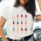 Футболки с мультяшным рисунком для ногтевого дизайна, модная женская летняя футболка с принтом, футболка с графическим рисунком, стильная женская футболка с коротким рукавом