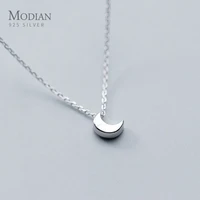 modian classic 100 silver crescent tiny pendant for women fashion 925 sterling silver cute style pendant necklace fine jewelry