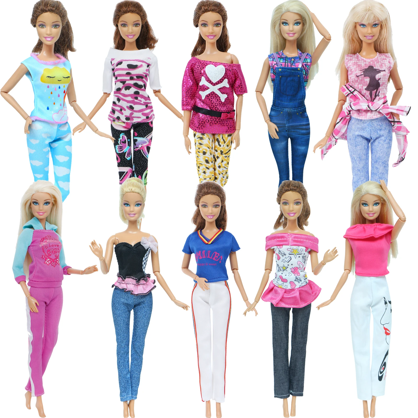 5 шт. блузка и брюки для куклы Барби|clothes for barbie|clothes barbie dollsfor |