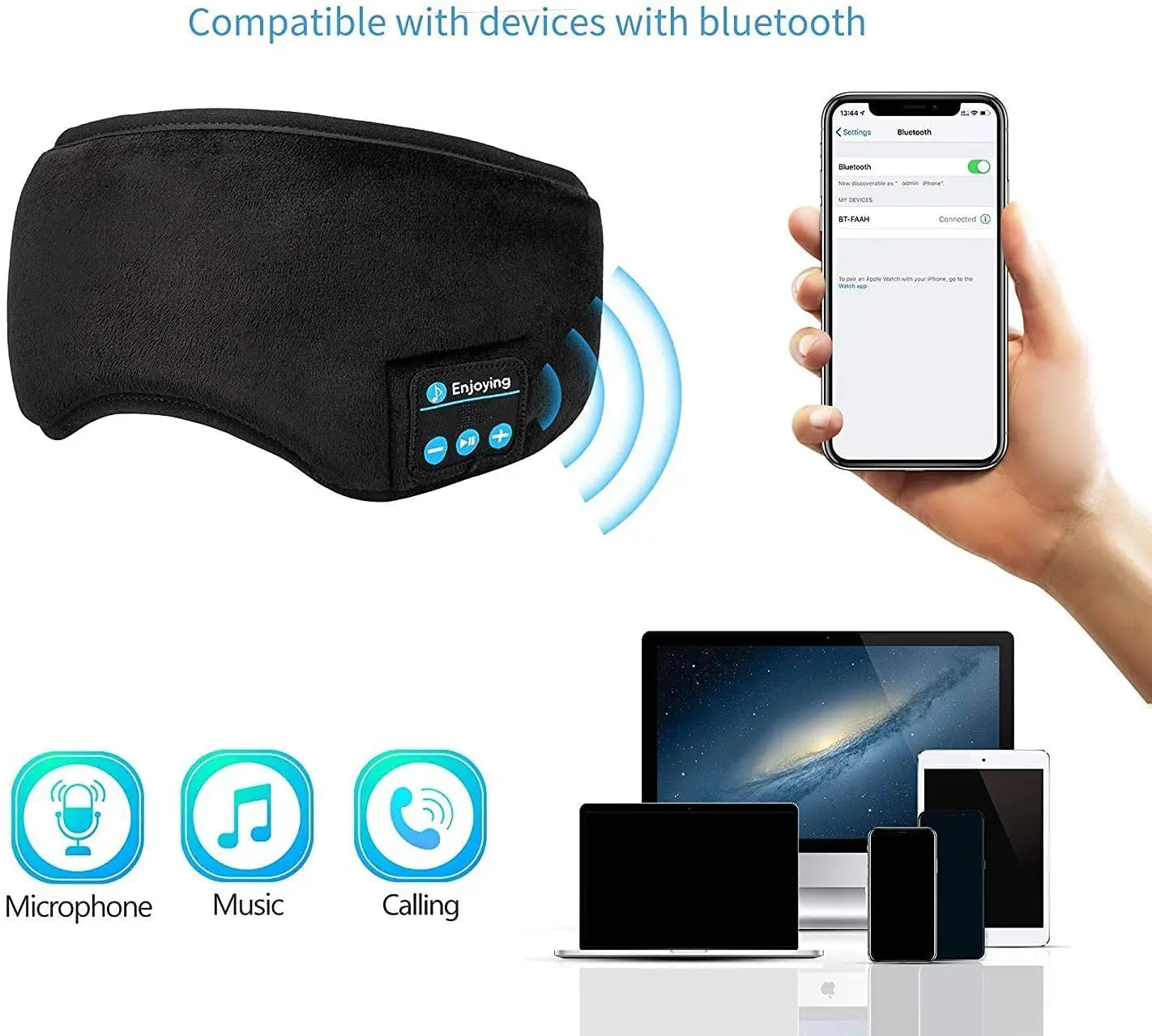 Tanie Słuchawki Sleep Bluetooth Maska Na Oczy Bezprzewodowa Muzyka Bluetooth Travel Zestaw Głośnomówiący Maska Do Spania Z Wbudowanymi Głośnikami Mikrofon