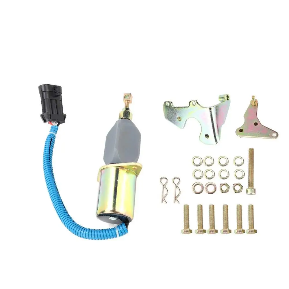 

Engine Fuel Shut Off Solenoid SA-4981-12 for 1994-1998 5.9L Dodge Diesel Cummins With Bracket Kits 3931570 3800723 5016244AA