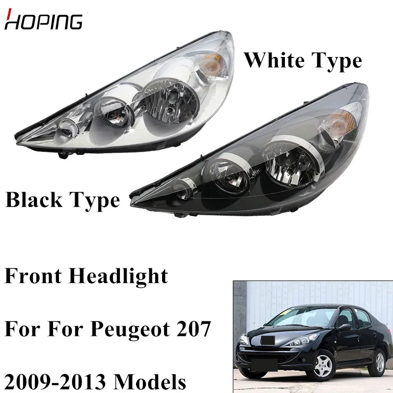 Надеясь авто передний головной светильник для Peugeot 207 2009 2010 2011 2012 2013 запасная фара