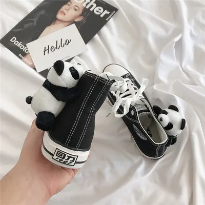 Парусиновые туфли для девочек в стиле &quotЛолита&quot панда кавайная кукла и высокие
