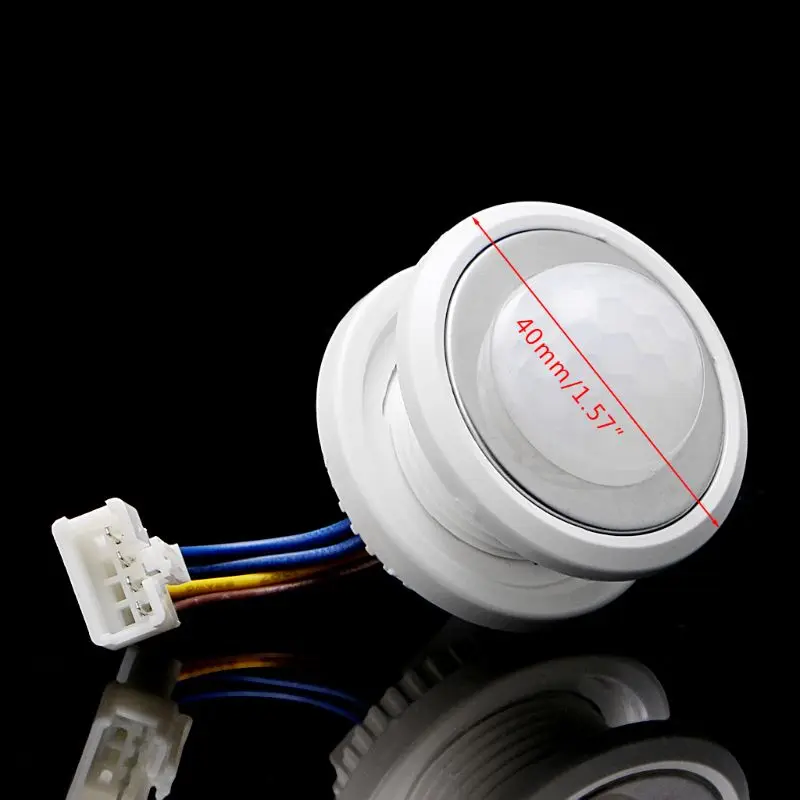 

40mm LED PIR Detector Infrared Motion Sensor Switch with Time Delay Adjustable
