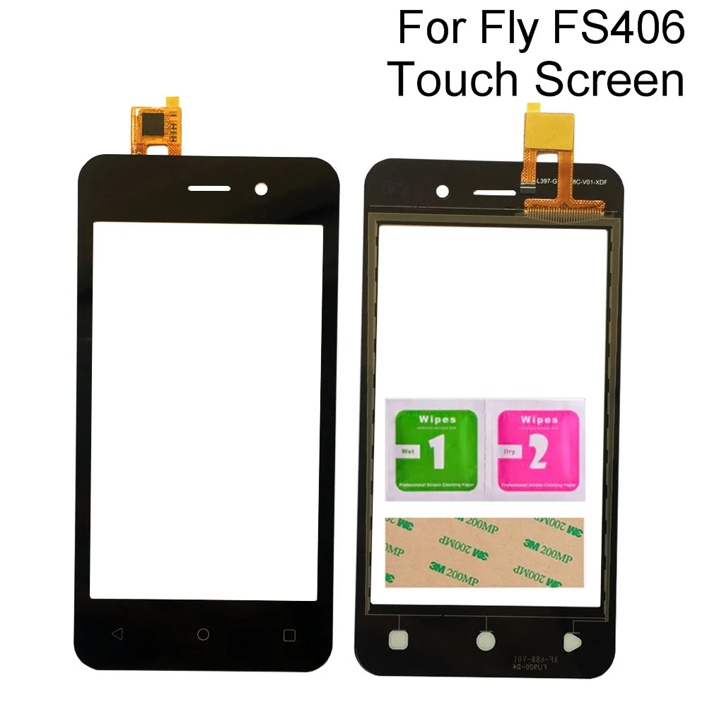 Мобильный телефон сенсорный экран сенсорная панель для Fly FS406 FS 406 дигитайзер