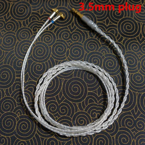 3.5mm-Silver 2,5 мм/3,5 мм разъем 1,2 м бескислородная медь посеребренные кабели для наушников MMCX HiFi баланс кабель для F7200 F4100 F3100 ER4SR ER4XR - Цвет: 3.5mm-Silver