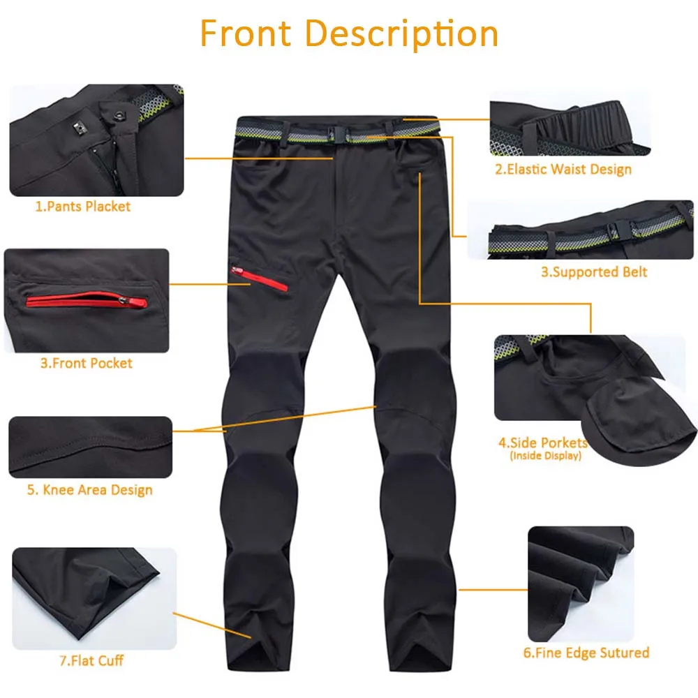 Брюки Facecozy быстросохнущие для мужчин и женщин дышащие однотонные облегающие