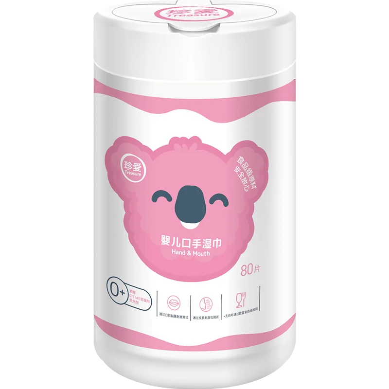 Сокровище Одноразовые флип топ детские руки и рот влажные салфетки 80 КОЛ на 6 36