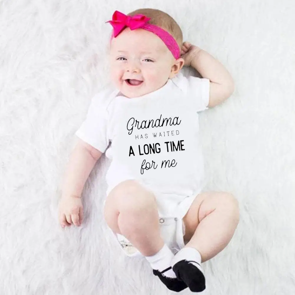 

Baby Printed Letter Infant Girls Romper Kids Clothes Boys Bodysuits Summer Newborn