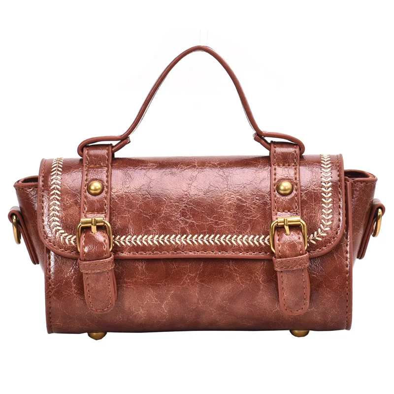 

Bags Shoulder Bags Round Canvas Strap Crossbody Bag PU Buckle Fashion Vintage Shoulder Bag For Women 2020