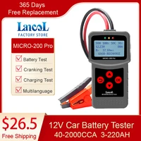 lancol micro200 pro car battery tester analyzer 12v 40 2000cca efb agm gel lead acid battery cranking charging diagnostic tool
