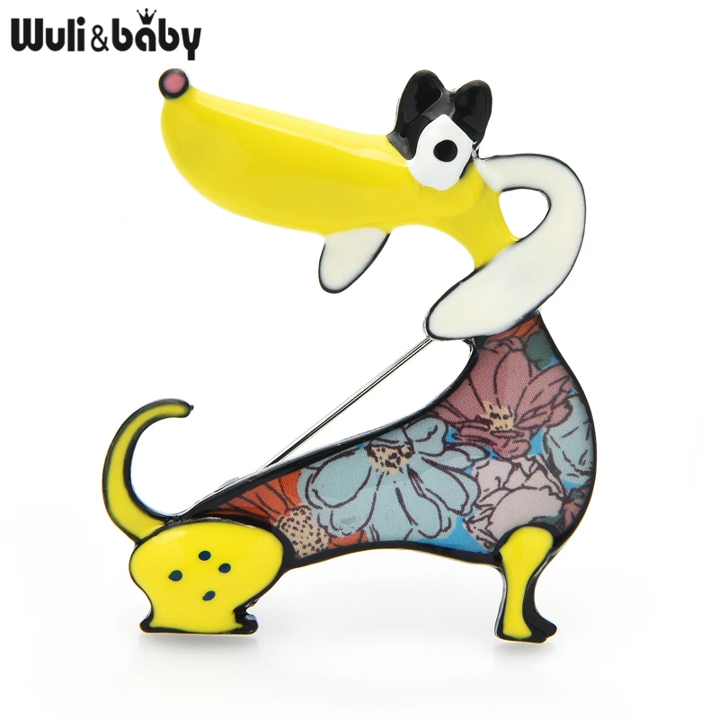 Wuli &amp bby броши в форме собаки Женская эмалированная брошь с большими ушками