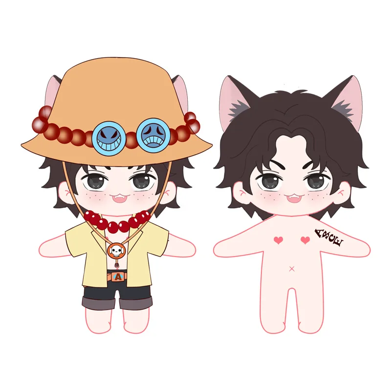 

Japan Anime ONE PIECE PortgasD Ace Plush Doll Toy Change Suit Dress Up Clothing Cosplay 20cm Xmas Gifts