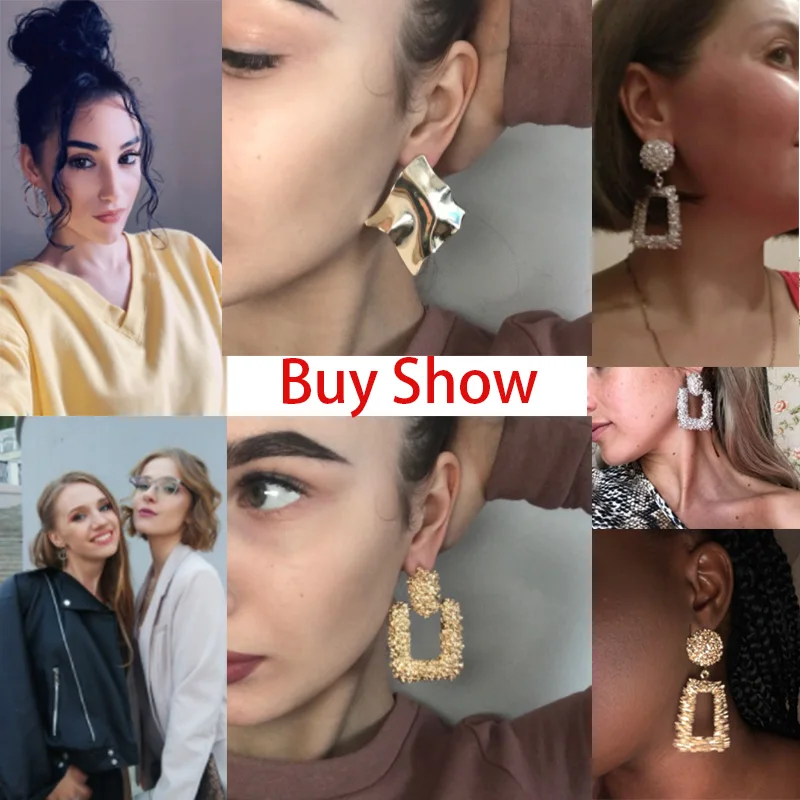 

Fashion Statement Earrings 2019 Big Geometric Round Earrings For Women Hanging Dangle Earrings Drop Earing Modern Female Jewelry