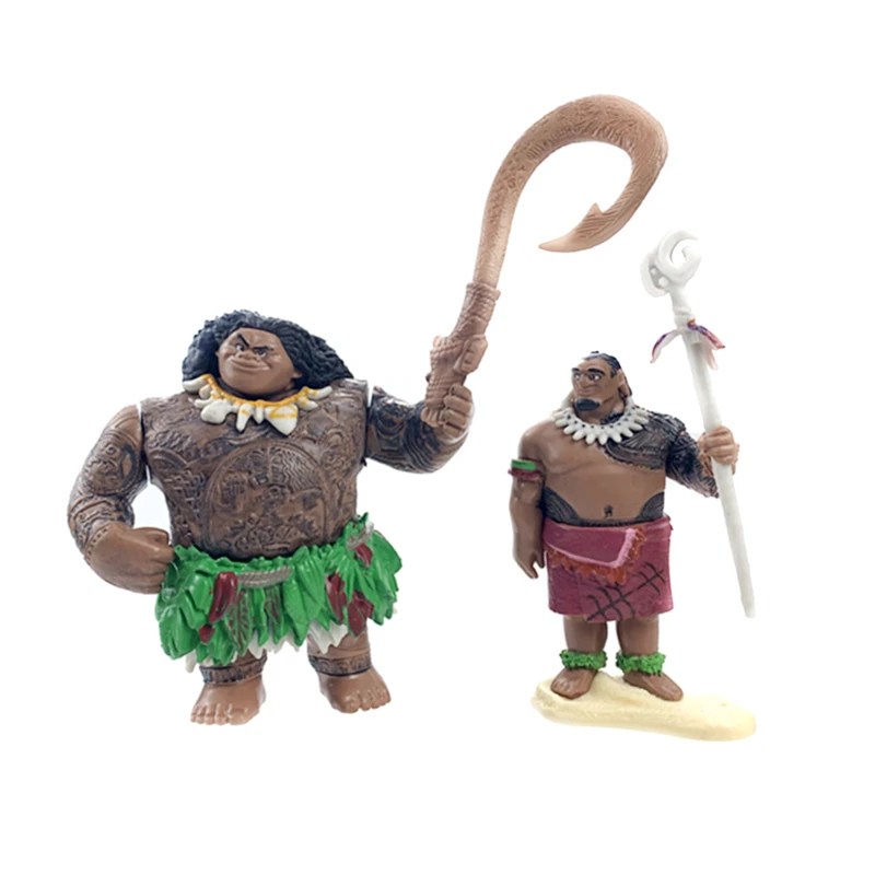 6Pcs/set Disney Movie Moana Action Figure Dolls Set Demigod Maui Waialiki Heihei Chief Tui Sina Tala Model Kids Gift | Игрушки и хобби