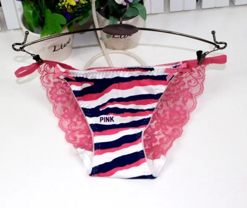 Американское розовое сексуальное кружевное женское нижнее белье с низкой талией
