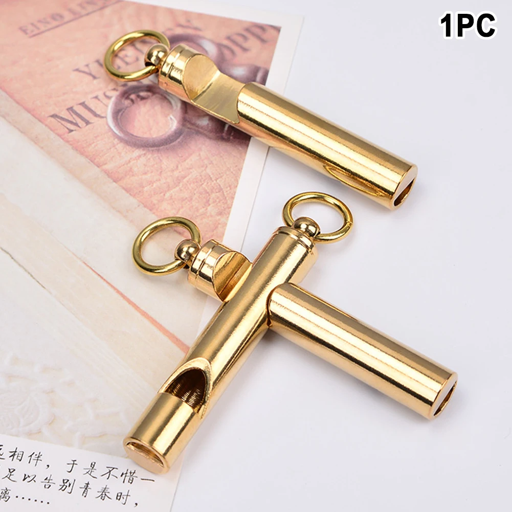 

EDC Tool Safety Brass Outdoor Camping Hiking Loudest Bottle Opener Sport Team Emergency Whistle Portable SOS Key Chain Hunting