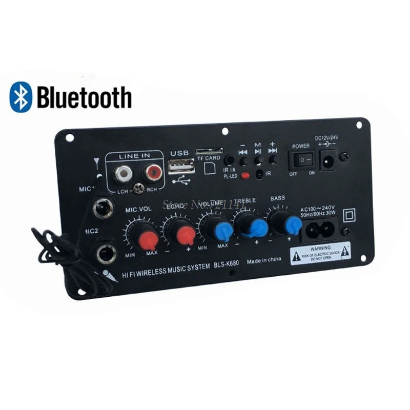 Цифровой усилитель Bluetooth 220 В перем. Тока 12 24 стерео плата сабвуфер двойной