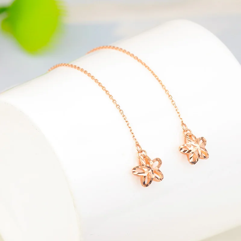 JYM18K чистое золото серьги Настоящее AU 375 твердые золотые хороший драгоценный