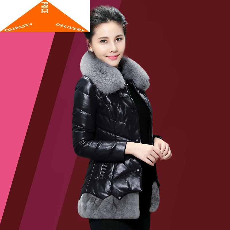 Пальто из натуральной овчины женские зимние пальто кожи короткие Пуховики с