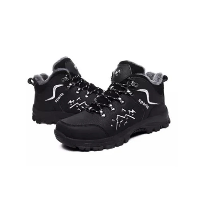 Мужские зимние походные ботинки бархатные теплые сапоги водонепроницаемая