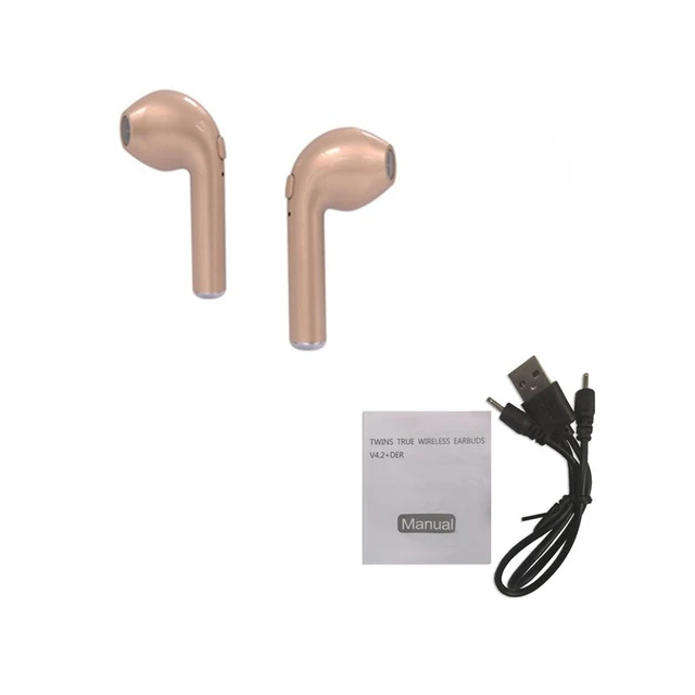 gold no box TWS Bluetooth наушники i7S Беспроводные стереонаушники Hands Free наушники-вкладыши для телефонных звонков музыка PK i8 i9s i10 i11 i12 черный - Цвет: gold no box